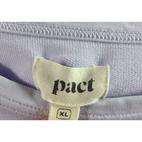 Pact Organic Cotton Open Back Cutout Sweatshirt Lavender Lilac XL - Picture 2 of 3